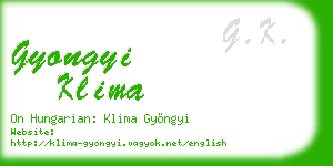 gyongyi klima business card