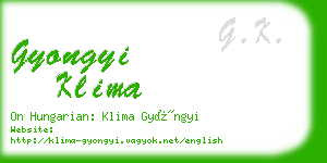 gyongyi klima business card